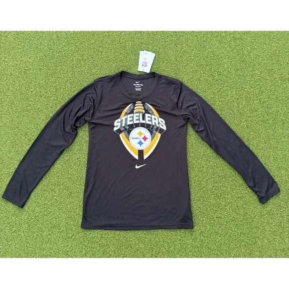 NWT Nike Pittsburgh Steelers Dri-FIT Long Sleeve Shirt Black Youth XL NFL
