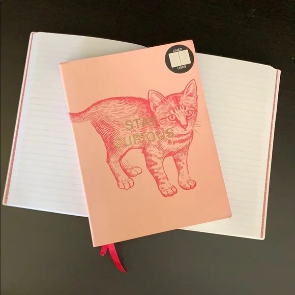 Carnet Stay Curious Cat Pink 96 Page Lined Journal