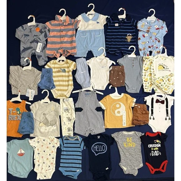 Huge Lot Baby Boys Clothes 0/3 Months NEW &EC NIKE Carters Summer Outfits Disney