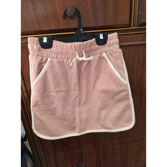 Carters‎ Kid Girls Pink French Terry Skirt White Trim Size 7 7A Sporty Casual