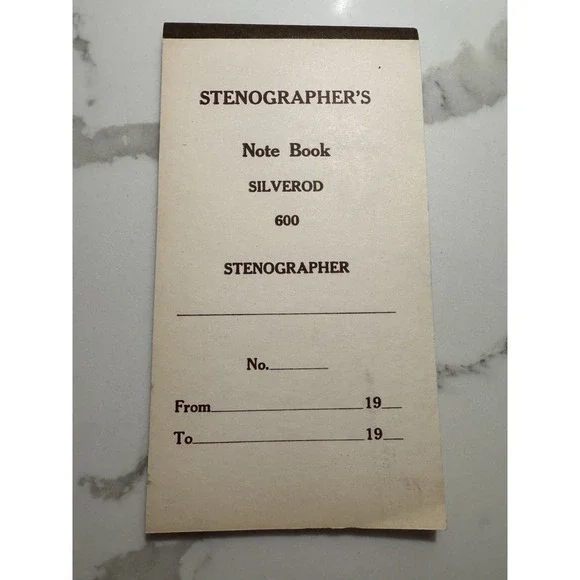 Stenographer's Notebook Silverod No. 600 New Unused Lined Pages Vintage