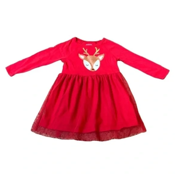 Carter’s red Christmas dress with reindeer and tutu skirt Size 18 Months / 18M