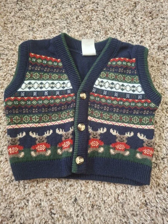 Kids Reindeer Knit Vest
