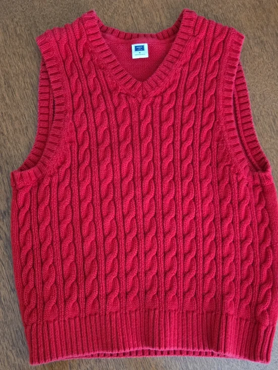 Janie and Jack Cable Knit V-Neck Sweater Vest - Red