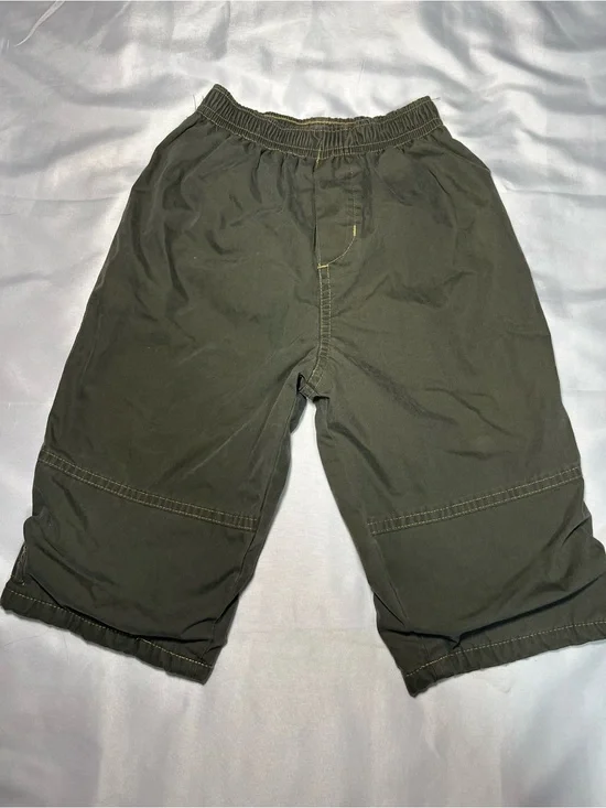 Carter’s Y2K Toddler Boy 18-24M Lined Track Pants Green Pull-On Elastic Waist