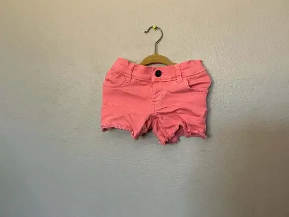 Carter's Kid Girls Pink Frayed Hem Denim Jean Shorts Size 4