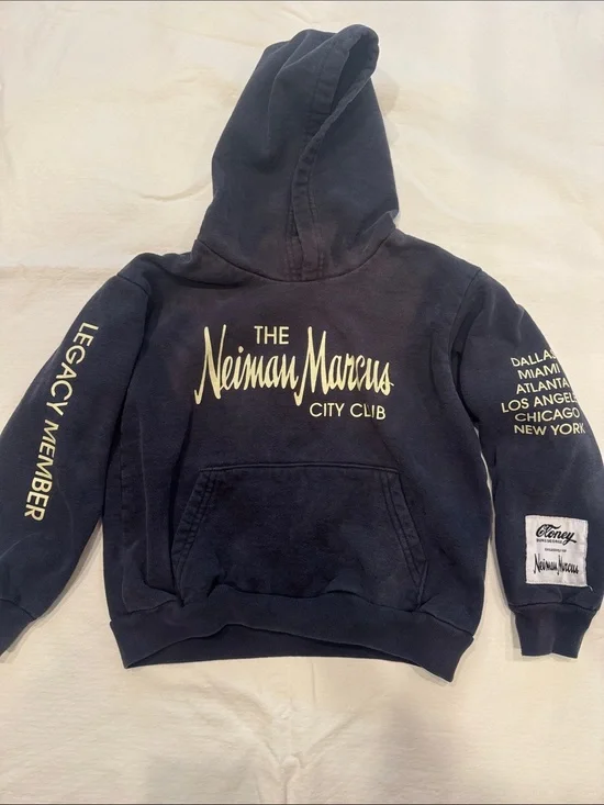 Kids size 6 Neiman Marcus city club x Cloney hoodie in navy