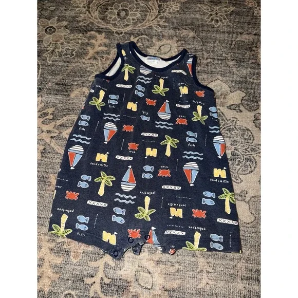 Vintage Carters Baby Infant Beach Romper Onesie