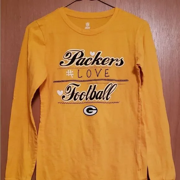 Green Bay Packers Girls Long Sleeved T-Shirt Sz XL