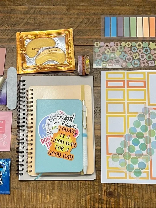 Scribbles & Smiles: self care box with journaling supplies and extra goodies
