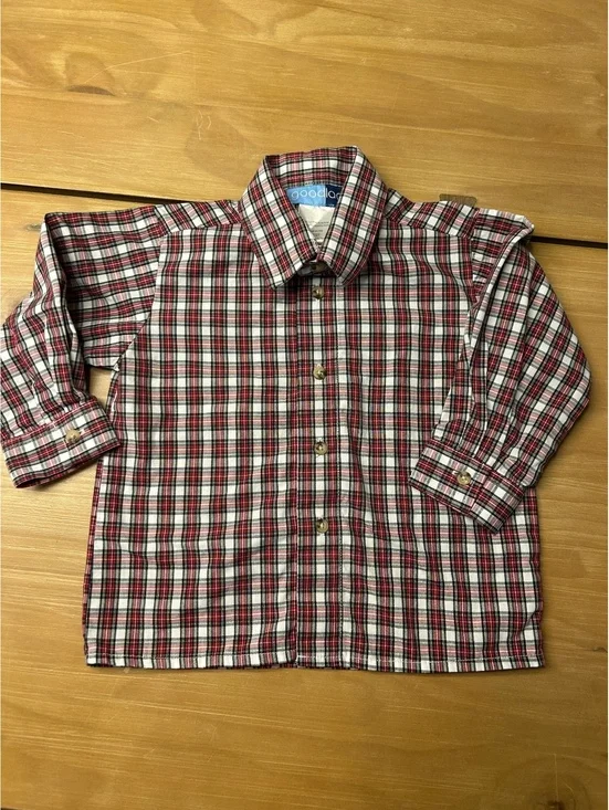 Goodlad Boys' Long Sleeve Plaid Button-Up Shirt Size 27/27T
