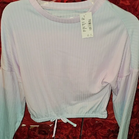 Sugar & Jade NWT Pastel Ombre Long Sleeve Top Tie Waist Size Small (8)