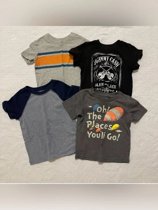 Carter’s and Cat and Jack Short Sleeve Graphic and Striped Tee Shirt Bundle