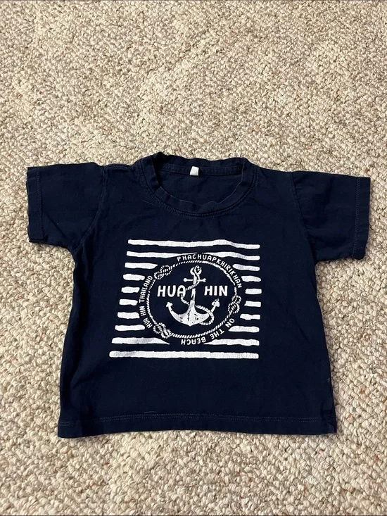 Kids Navy Anchor Graphic Tee