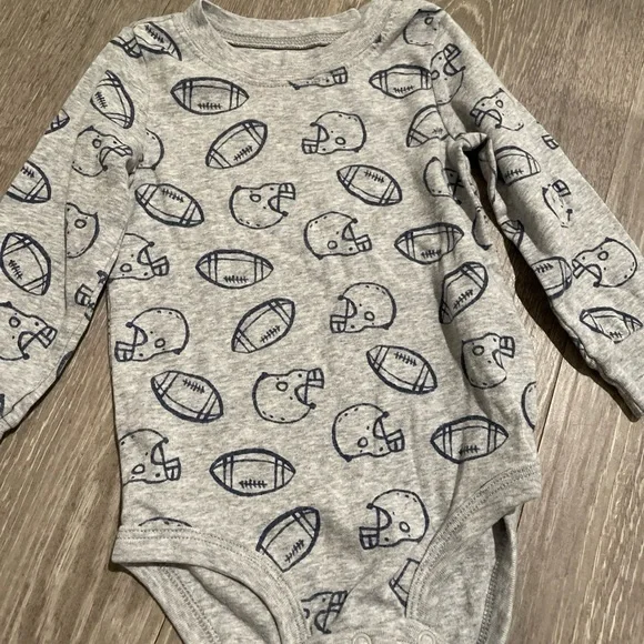 Carter's Blue and Gray Football Print Bodysuit