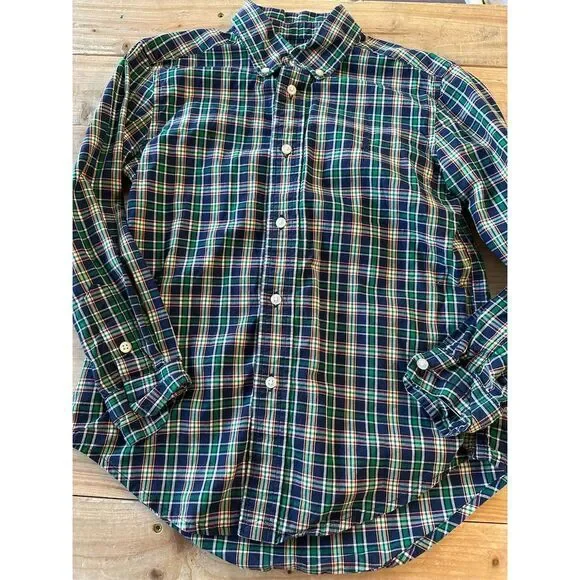 Ralph Lauren Boys Plaid Button-Up Shirt Long Sleeve Size 6 SI39‎