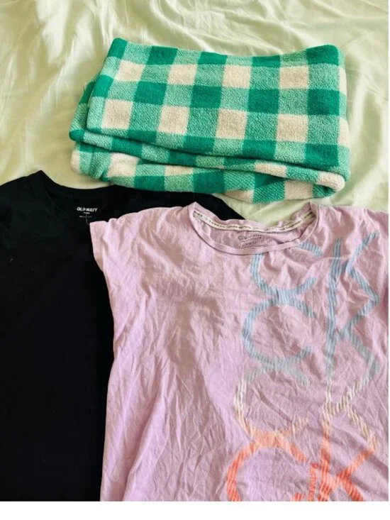 Old Navy Calvin Klein Girls Size L 3pc T-Shirts Gingham Pants Lot