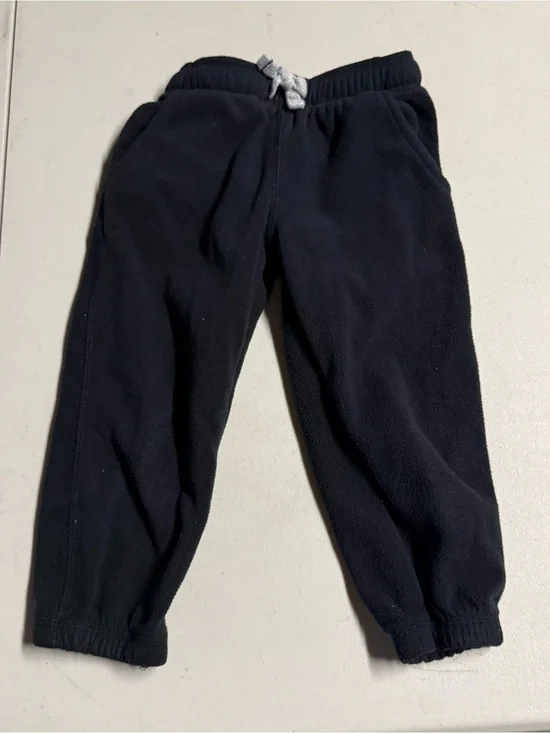 Carter’s Unisex Toddlers Black Fleece Jogger Pants - Cozy Elastic Waist 2T EUC