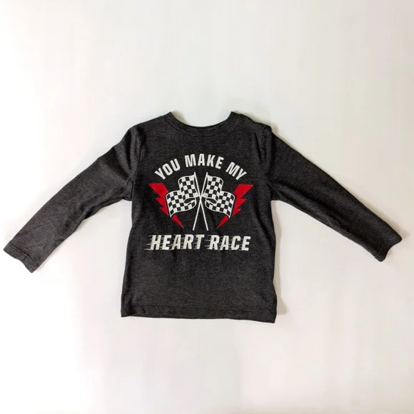 Old Navy Red and Black Long Sleeve Racing Tee