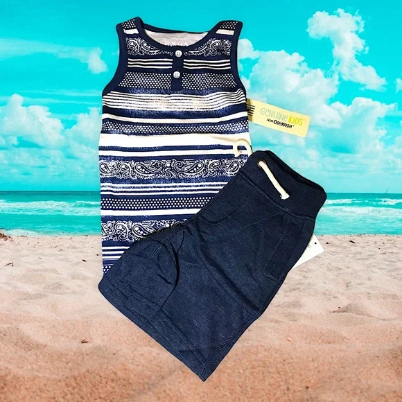 Striped Tank with SweatShorts Set by OshKosh NWT Retro Deadstock Vintage