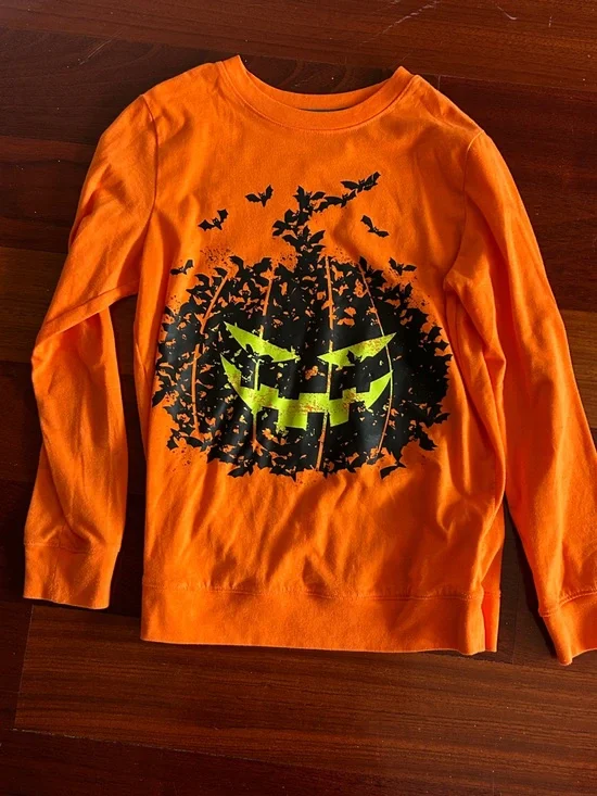 Cat & Jack Orange Tee with Light Blue Logo