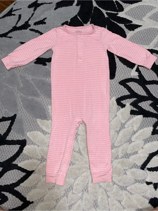 Carter’s Purely Soft Pink & White Footless One-Piece Pajama Baby 18 Months