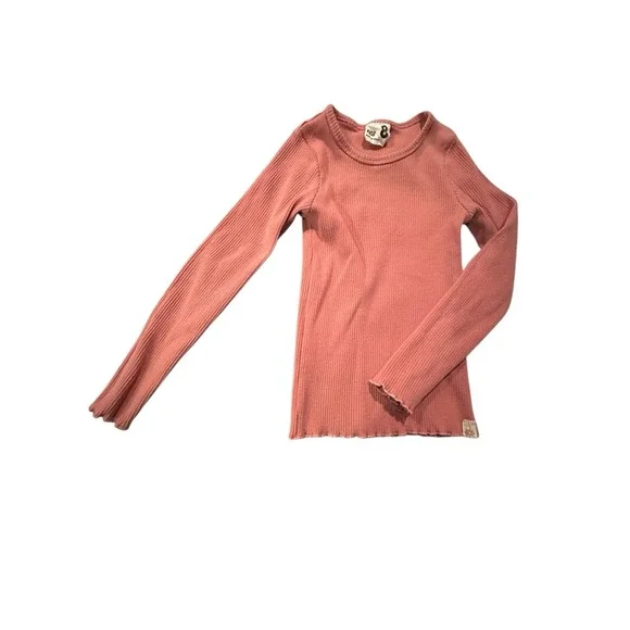 Cotton On Kids Ribbed Thread Crew Neck Sweater Long Sleeve Girls Sz 8 Mauve‎ EUC