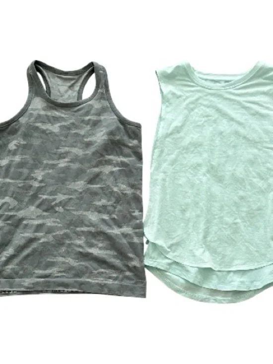Athleta Girl Tank Bundle, Size L/12 — Camo & Mint