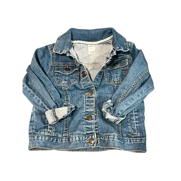 Carter's girls jean denim jacket size 5 long‎ sleeve button up