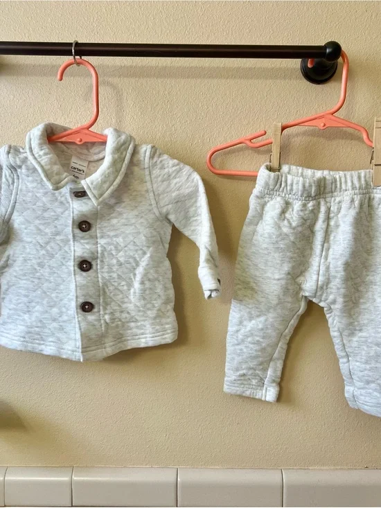 Carter’s Gray Quilted Baby Jacket & Pants Set
