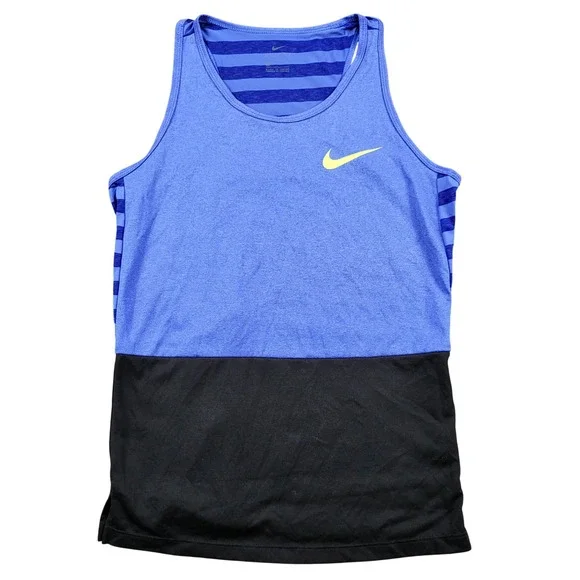Nike Girls Dri-Fit Training Tank Top‎ Racerback Blue Black Size XL 890291-461