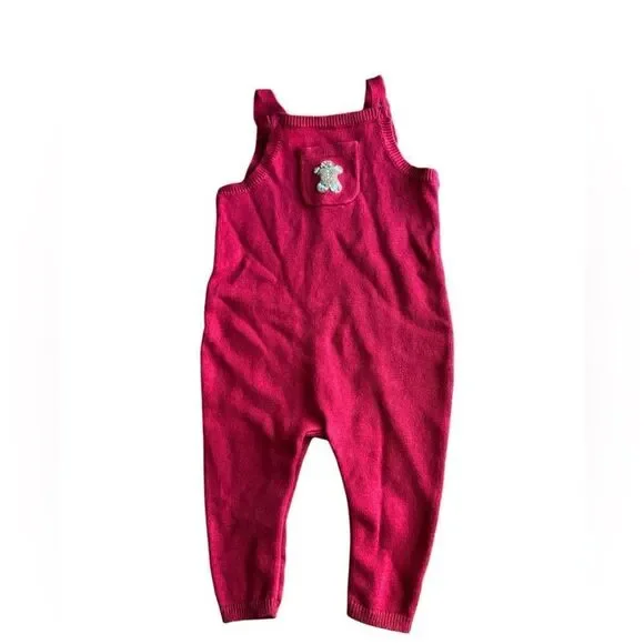 Carters Baby Boy Gingerbread Holiday Overalls in Red Size 12 Months