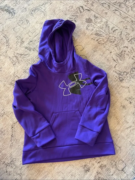 Under Armour Purple Pullover Hoodie with Logo Accent