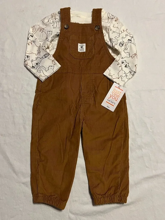 Carter's Rust Brown Corduroy Overalls for Kids