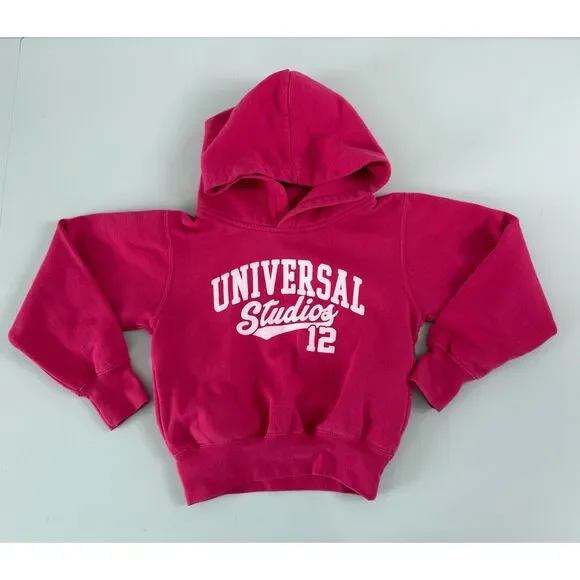 Universal Studios Youth Girls Hoodie Sweatshirt Pink White Size S Small