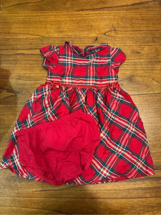Carter's Red Plaid Holiday Toddler Dress