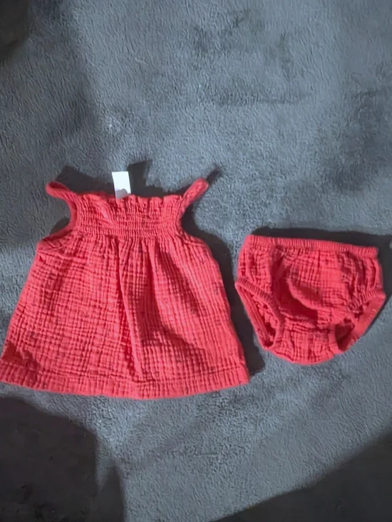 Carter's Bright Red Cotton Dress with Matching Bloomers