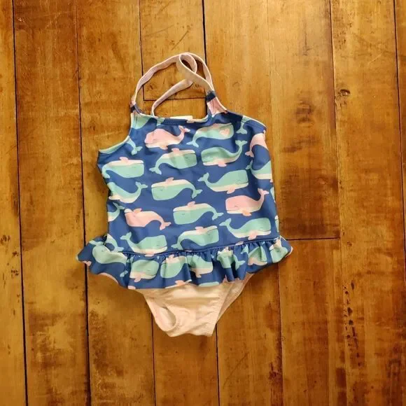 Carters swimsuit 24 months one piece bathing suit whale pink blue summer beach