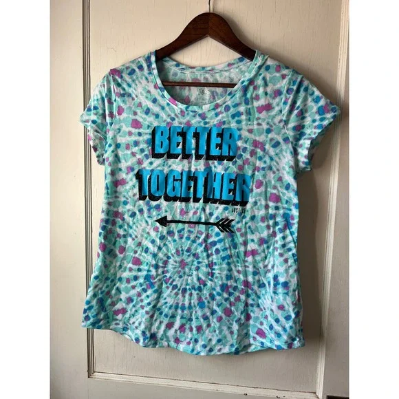 Justice Girls Tie Dye Graphic T Shirt Better Together Arrow Tee‎