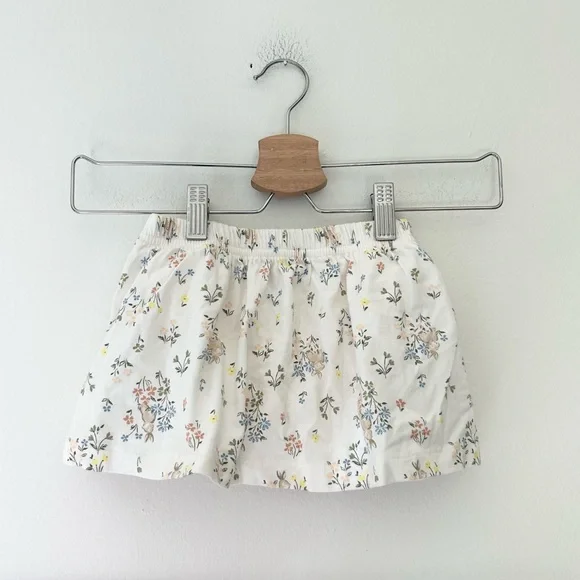 Carter's 24 Months Cotton White Floral Bunny Easter Elastic-Waist Skort