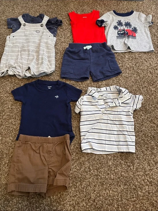 Carter's Navy Blue Baby Short-Sleeve Bodysuit - set of 3
