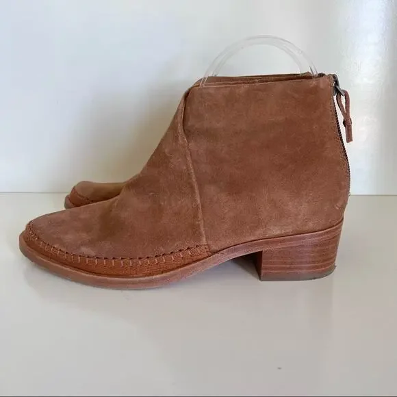 Soludos Women's Moccasin Hand-stitched Venetian Brown‎ Genuine Suede Booties