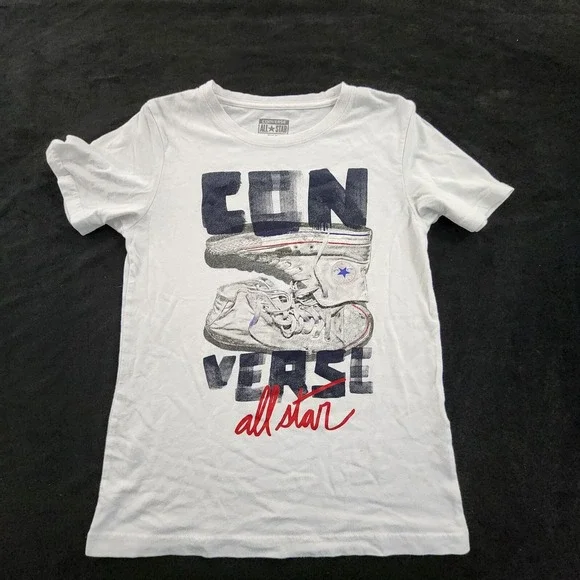 Converse All Star White Short Sleeve Cotton T-Shirt Youth M