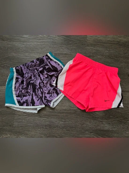 Nike Dri-FIT Girls' Athletic Shorts - Bright pink & White