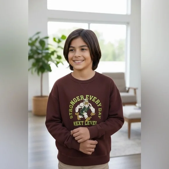 Old Navy Burgundy Kids Sweatshirt with Motivational Graphic