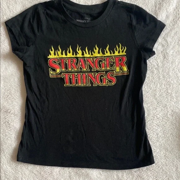 3/$10 Stranger Things Kids Black T-Shirt Girls Fitted