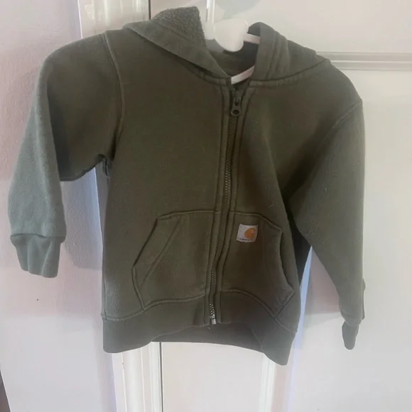Carhartt Kids Olive Green Zip-Up Fleece Hoodie / Jacket / Sweater