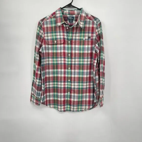 Polo Ralph Lauren‎ L 14-16 Plaid Button Down Kids Multicolor Long Sleeve Shirt