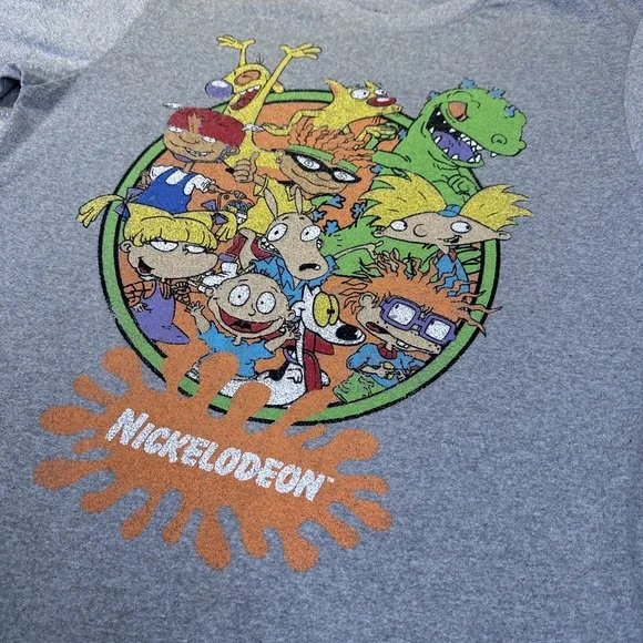 Nickelodeon M Medium T-Shirt 90s TV Cartoon Characters Rugrats Colorful‎ Y2K