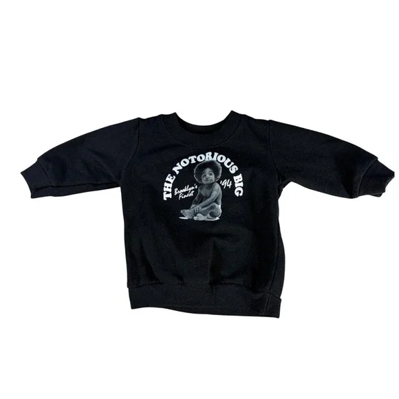 Brooklyn Mint Notorious BIG Sweatshirt Brooklyn's Finest Black 12M Cotton Blend